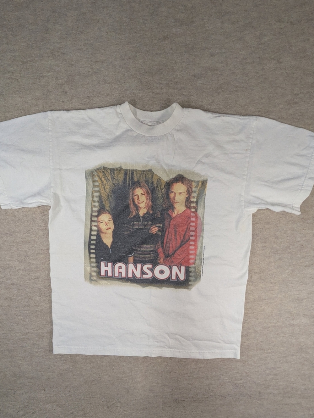 Hanson Band Mm Bop! Graphic Tee White Unisex Fanatic 1998 90s Large